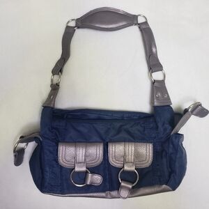 Women Blue and Silver Shoulder Bag Avon